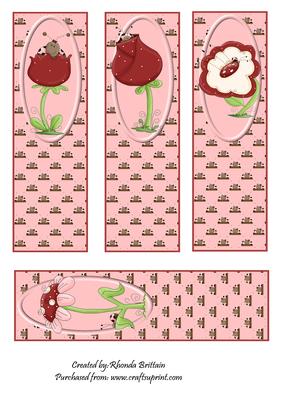 Funky Flowers Book Marks