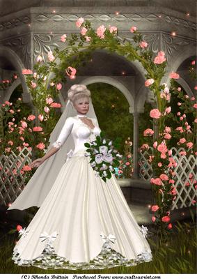 A4 Bride in White Card or Topper