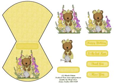 Bear in the Garden Wobble Card