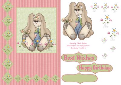 Happy Birthday Cuddle Bunny Card Front
