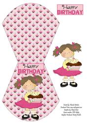 Happy Birthday Cup Cake Girl Wobble