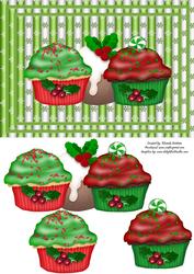 Christmas Cup Cakes Card Front
