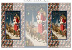 Santa in the Chimney Double Fold Back