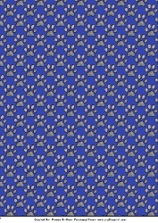 Paw Prints Backing Paper Dark Blue A4