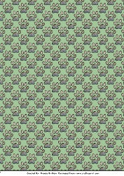 Paw Prints Backing Paper Green A4