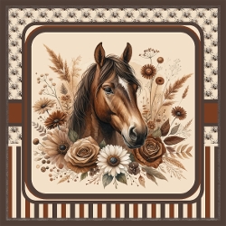 Boho Horse with Flowers and Pyramage