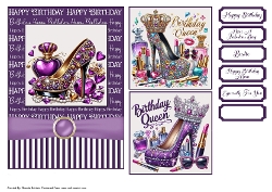 Birthday Queen Card 7x5