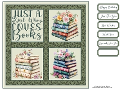 Just A Girl Who Loves Books 8x8 Card Front
