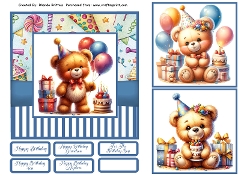 Birthday Bears Card Front 6x6
