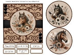 Boho Horse Card Front 6x6