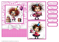 Quirky Girl Happy Birthday 1 Card Front 6x6