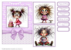 Quirky Girl Happy Birthday 2 Card Front 6x6