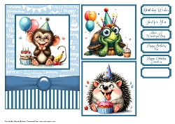 Happy Birthday 3 Card Front 7x5