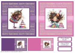 Birthday Girl Card Fronts 5.5 x5.5