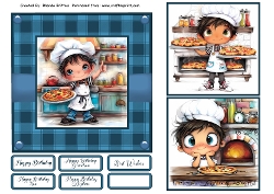 Pizza Boy Birthday Card Front 6x6