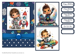 Image of cup1375065_40 - Space Boy Birthday Card Front 7x5