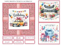 Happy Birthday Banners Card Front 6x6