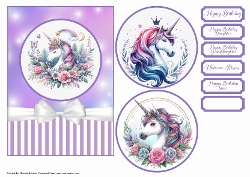 Unicorn Kisses Card Front 7x5