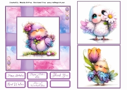 My Whimsy Bird Card Front 6x6