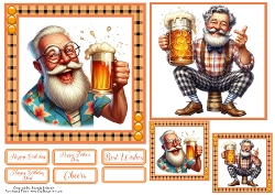 Cheers Card Front 2 with Matching Gift Tags 6x6