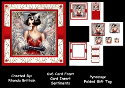 cup1376484_40 - Art Deco Lady in Red Mini Kit 6x6