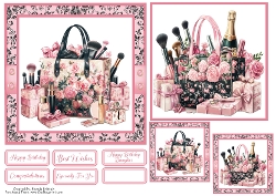 Birthday Celebrations Card Front with matching Gift Tags 6x6