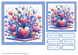 Abstract Flowers 3 Card Fronts
