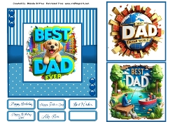 Best Dad Ever 3 Card Front 6x6