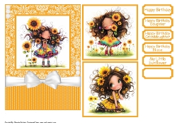 My Little Sunflower Card Front 7x5