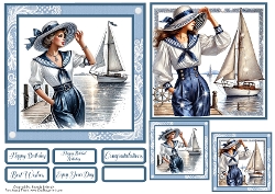 Image of cup1378471_40 - A Day on the Water Card Front With Matching Gift Tag 6x6