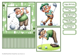Golfing Grandpa 1 Card Front 7x5