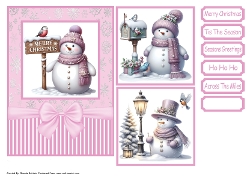 Christmas Snowman Card Front 5x7