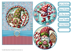 Candy Cane Gnome Card Front 5x7