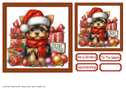Christmas Puppy Card Front & Topper