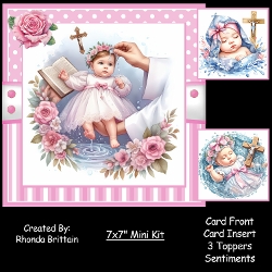 Baby Girl Baptism Mini Kit 7x7