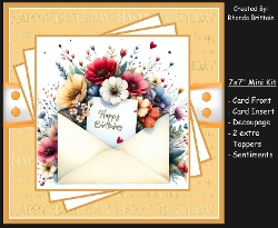 Happy Birthday Floral Notes Mini Kit 7x7