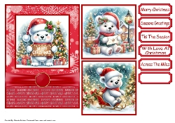 Christmas Polar Bear Card Front 5x7