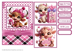 Pretty in Pink Birthday Card Front 5x7