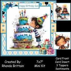 Birthday Cake Boy 1 Mini Kit 7x7