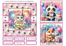 Birthday Animals 4 Card Front 6x6