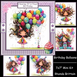 cup1382824_40 - Birthday Balloons Mini Kit 7x7