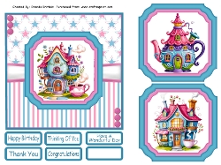 TeaPot Houses 1 Card Fronts 6x6