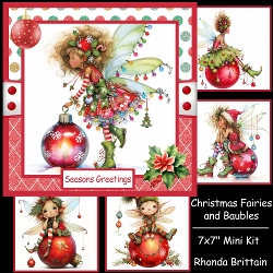 Christmas Fairies & Baubles Mini Kit 7x7