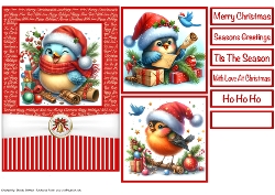 Christmas Birds Card Front 5x7