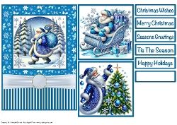 Blue Santa Card Front 5x7