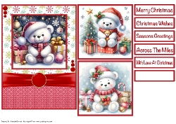 Christmas Teddy Card Front 5x7