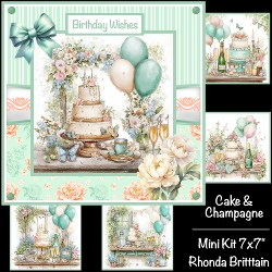 Cake and Champagne Mini Kit 7x7