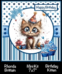 Birthday Kitten Mini Kit 7x7