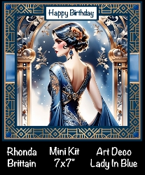 Art Deco Lady in Blue Mini Kit 7x7