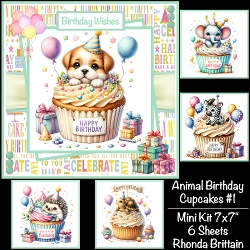 Animal Cupcakes #1 Mini Kit 7x7